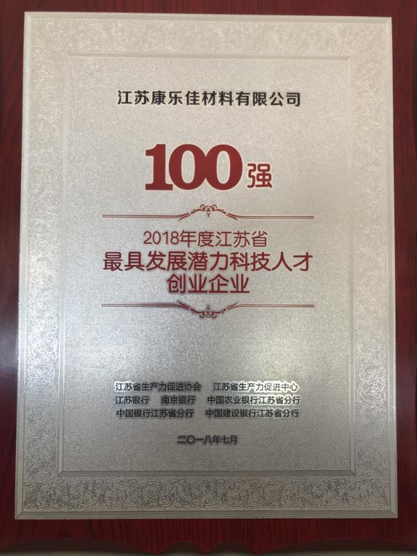 2018江蘇省最具發展潛力科技人才創業企業_上海浩登材料股份有限公司